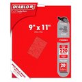 Diablo 9 in. L X 11 in. W 220 Grit Aluminum Oxide Sanding Sheet 20 pk DCS911220S20G